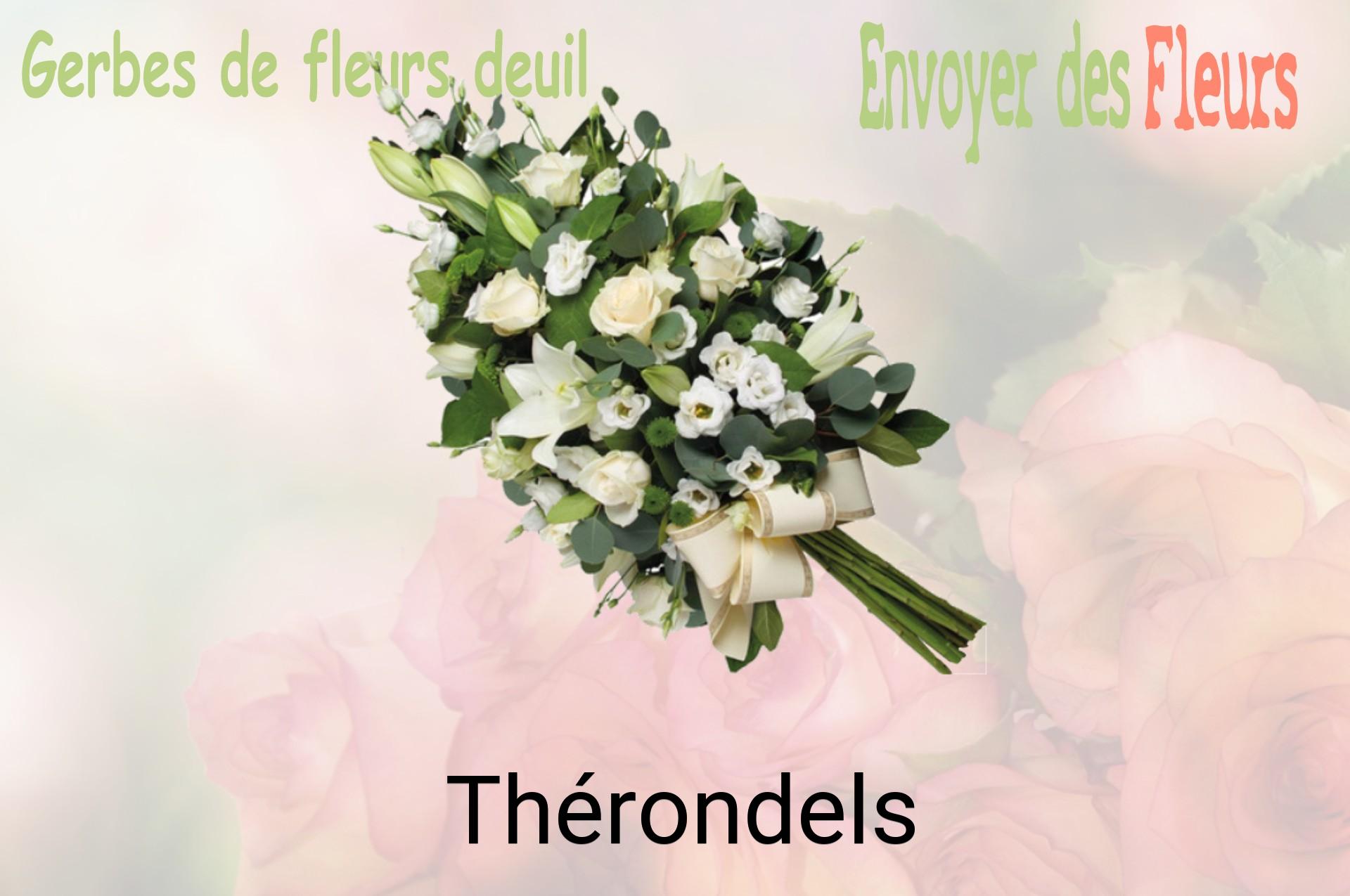 Gerbe de fleurs de deuil livrée à Thérondels